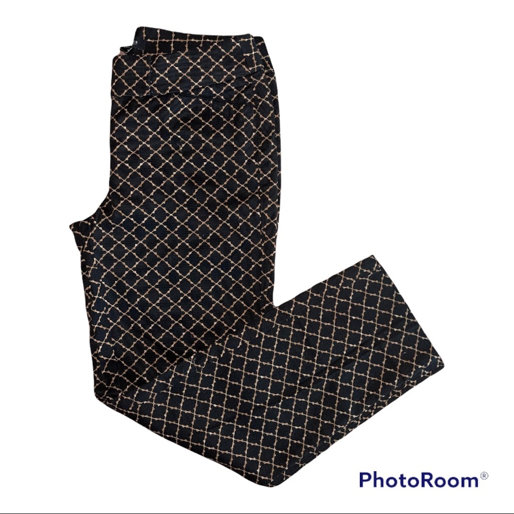 WHBM Black and Brown Printed Slim Ankle Pants 2